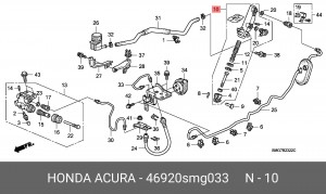 Главный цилиндр, система сцепления 46920SMG033 HONDA