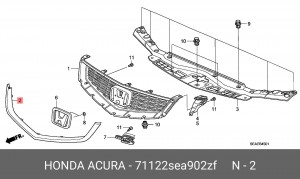 Молдинг решетки радиатора 71122SEA902ZF HONDA