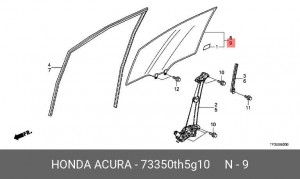 Стекло двери 73350TH5G10 HONDA