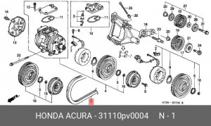 Поликлиновой ремень 31110PV0004 HONDA