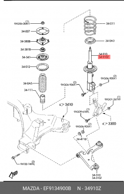 Амортизатор подвески EF9134900B MAZDA