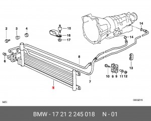масляный радиатор, двигательное масло 17 21 2 245 018 BMW