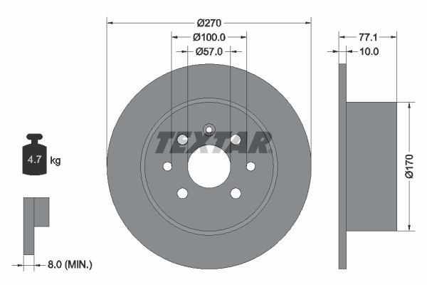 Тормозной диск 92054700 TEXTAR