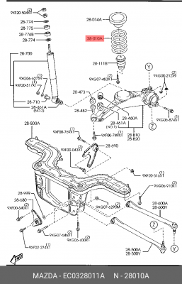 Пружина ходовой части EC0328011A MAZDA