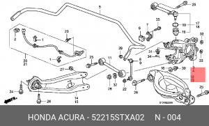 Цапфа ступицы колеса 52215-STX-A02 HONDA