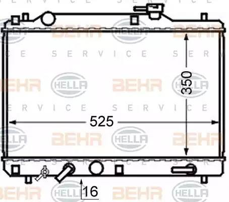 Радиатор, охлаждение двигател 8MK 376 724-701 HELLA