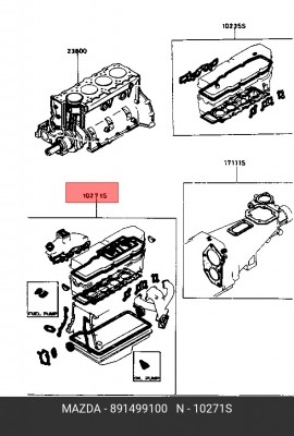 Комплект прокладок, двигатель 8914-99-100 MAZDA