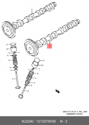 Распредвал 12720-75F00 SUZUKI