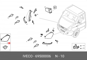 Основная фара 69500006 IVECO