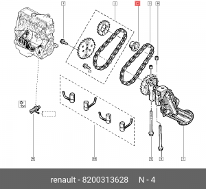 Шестерня привода масляного насоса 8200313628 RENAULT