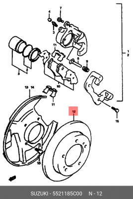 Диск тормозной 5521185C00 SUZUKI