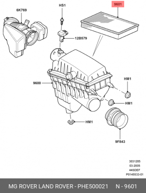 Воздушный фильтр PHE500021 LAND ROVER