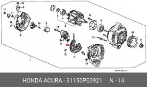 Датчик, уровень охлаждающей жидкости 31150PE0921 HONDA