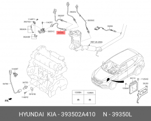 Лямбда-зонд 393502A410 HYUNDAI KIA