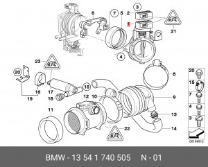Патрубок дроссельной заслонки 13 54 1 740 505 BMW