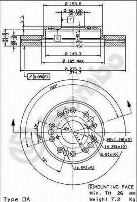 Тормозной диск 09.9178.10 BREMBO
