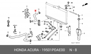 Шланг радиатора 19501PDAE00 HONDA