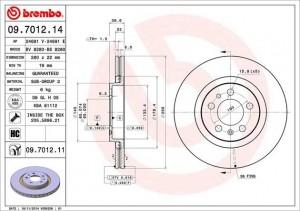 Тормозной диск 09.7012.14 BREMBO
