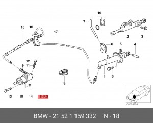 Ремкомплект, рабочий цилиндр 21 52 1 159 332 BMW