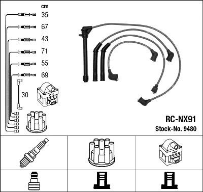 Ккомплект проводов зажигания 9480 NGK NTK