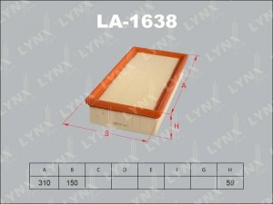 Фильтр воздушный LA-1638 LYNXAUTO