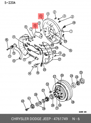 Колесный тормозной цилиндр 476 1749 CHRYSLER
