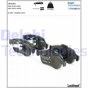 Колодки тормозные дисковые LP2152 DELPHI