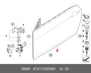 Дверь передняя 41 51 7 200 569 BMW