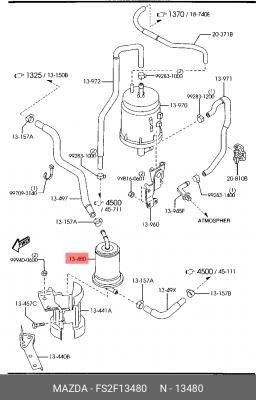Фильтр топливный FS2F13480 MAZDA