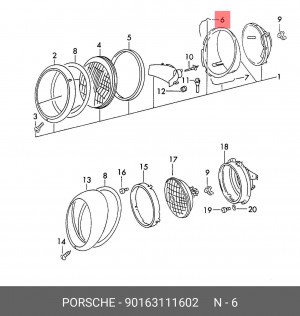Пружина 90163111602 PORSCHE
