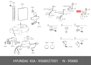 Датчик, частота вращения колеса 95680-27001 HYUNDAI KIA