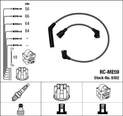 Ккомплект проводов зажигания RCME59 NGK NTK