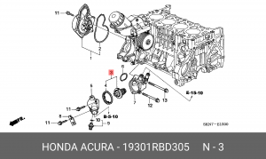 Термостат, охлаждающая жидкость 19301RBD305 HONDA