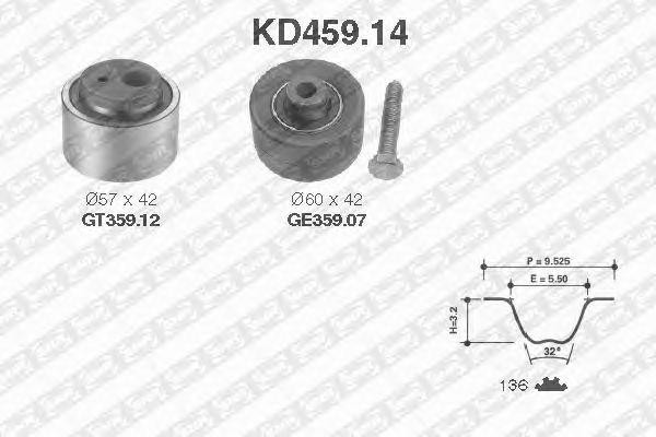Комплект ремня ГРМ KD459.14 NTN SNR