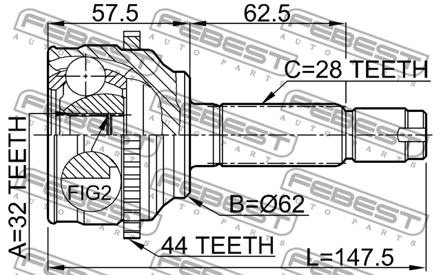 ШРУС 0510-044A44 FEBEST