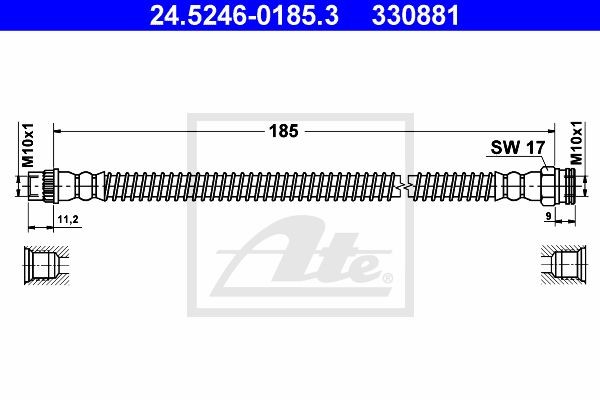 Тормозной шланг 24.5246-0185.3 ATE