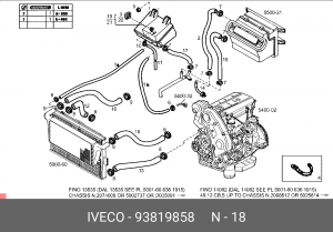 Рукав воздухозаборника, воздушный фильтр 93819858 IVECO
