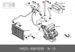 Шланг радиатора 93815255 IVECO