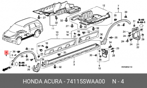 Расширитель колесной арки 74115SWAA00 HONDA
