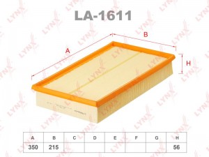 Фильтр воздушный LA-1611 LYNXAUTO