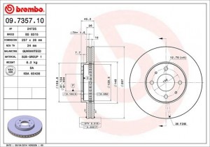 Тормозной диск 09.7357.10 BREMBO
