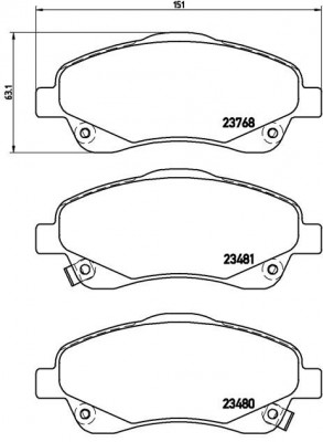 Комплект тормозных колодок, диско P83046 BREMBO