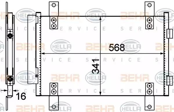 Конденсатор, кондиционер 8FC 351 303-611 HELLA