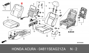 Обивка спинки сиденья 04811SEAG21ZA HONDA