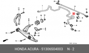 Подвеска, стабилизатор 51306-S04-003 HONDA