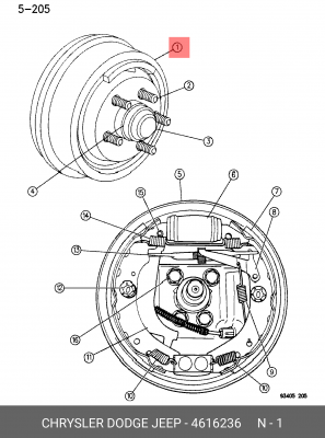 Тормозной барабан 461 6236 CHRYSLER
