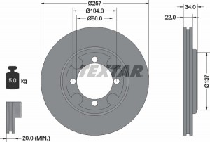 Тормозной диск 92062700 TEXTAR