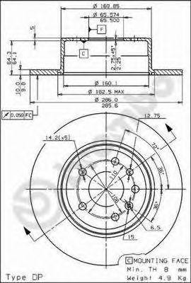 Тормозной диск 08.7015.10 BREMBO