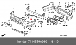 Кронштейн крепления бампера 71145S9A010 HONDA