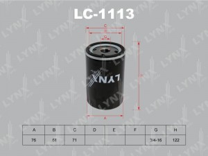 Фильтр масляный двигателя LC-1113 LYNXAUTO